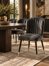 Modern Charcoal Dining Side Chairs (8) | OROA