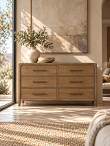 Modern Brown Dresser of 6 Drawers | OROA