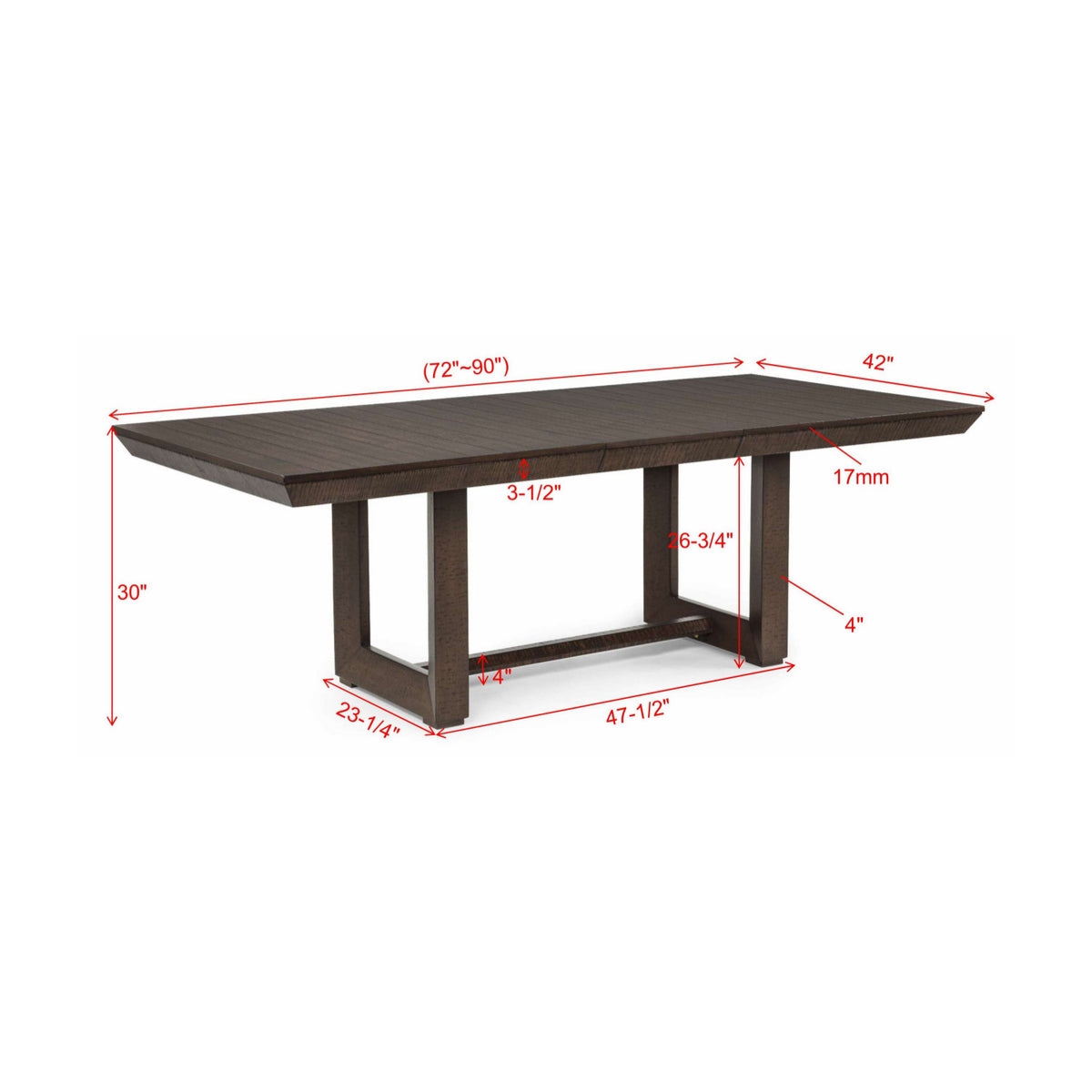 Trestle-Style Extendable Dining Table - OROA - view 3