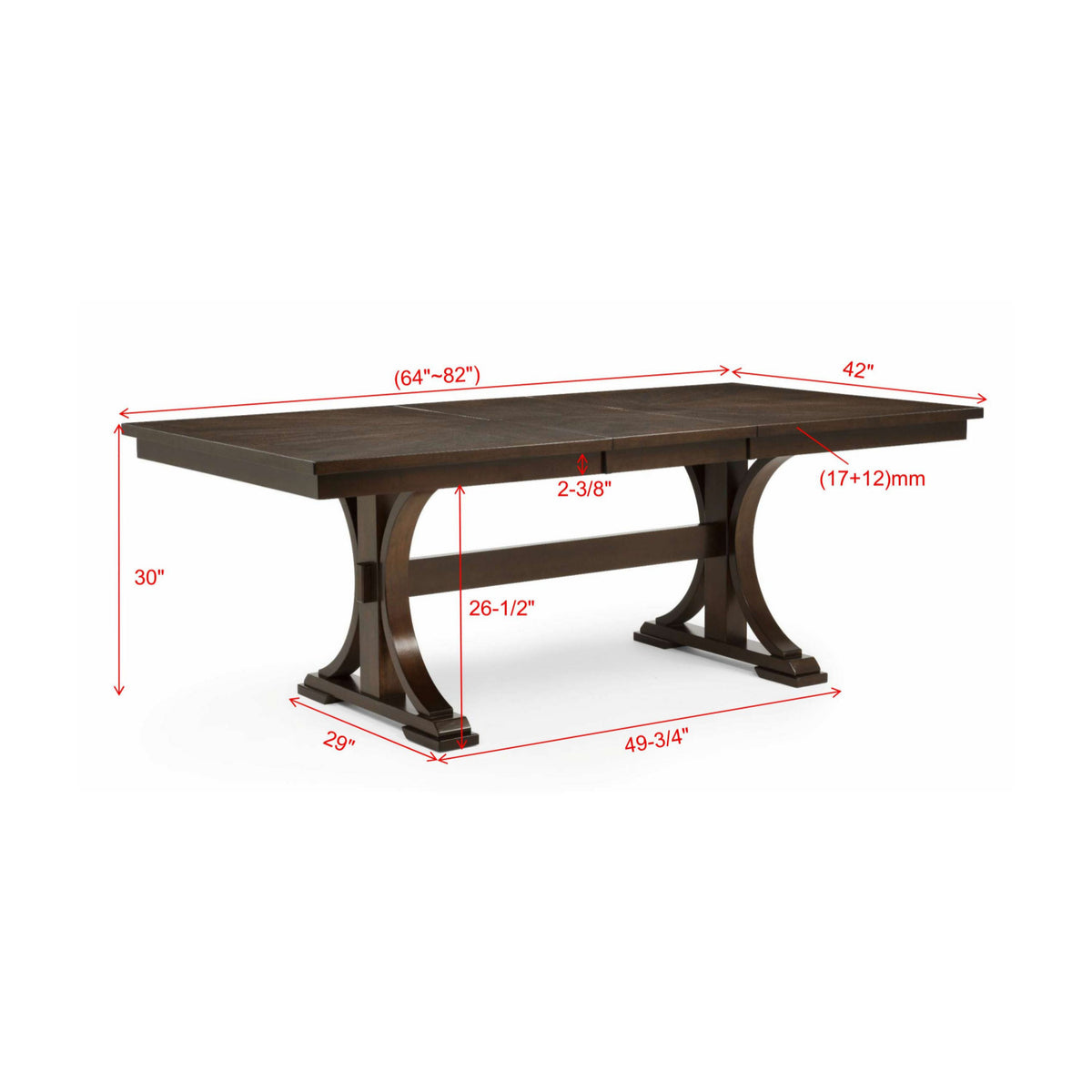 Brown Wooden Extendable Dining Table | OROA