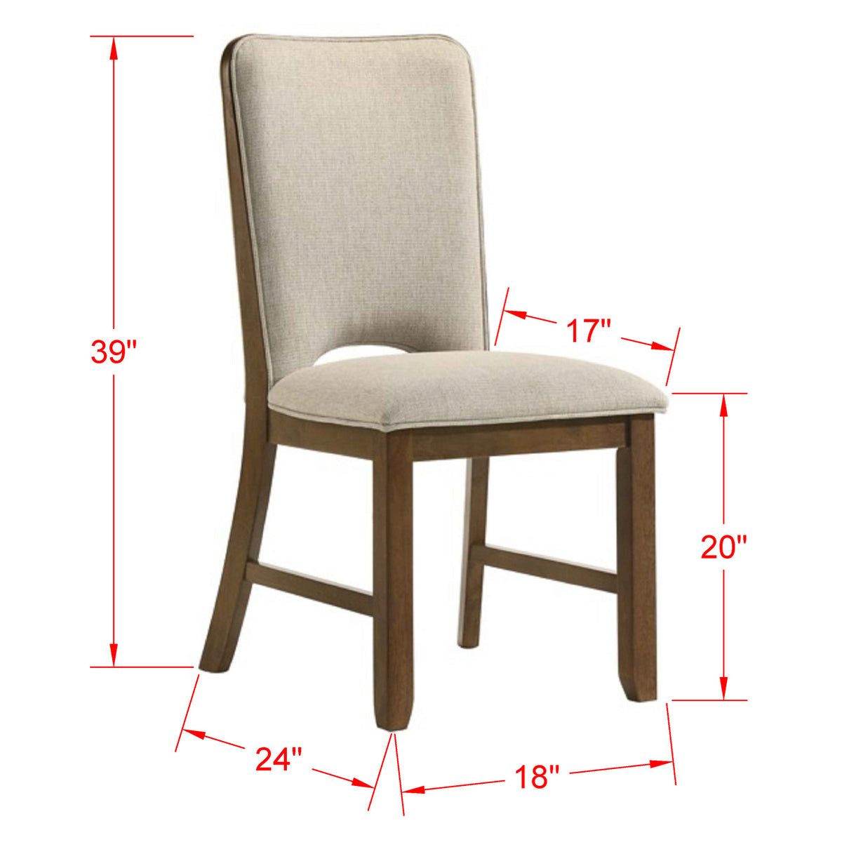 Contemporary Brown Finish Dining Chairs (2) | OROA