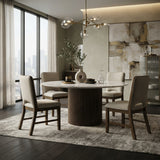 Contemporary Brown Finish Dining Chairs (2) | OROA