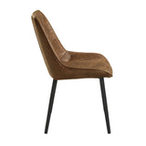 Modern European furniture - Modern Brown Leather Dining Chair (2) - www.oroa.com