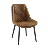 Modern European furniture - Modern Brown Leather Dining Chair (2) - www.oroa.com