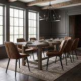 Modern European furniture - Modern Brown Leather Dining Chair (2) - www.oroa.com