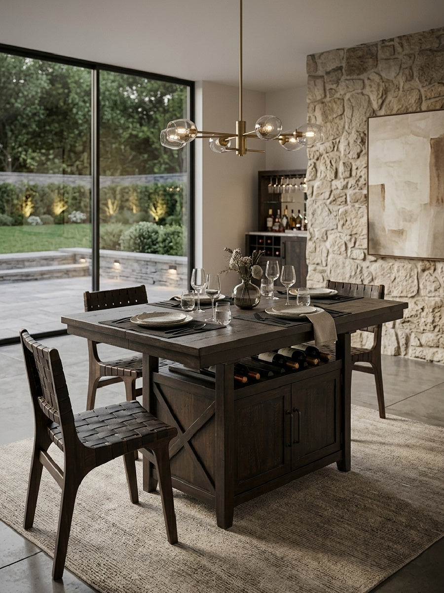 Butterfly Leaf Wooden Dining Table | OROA