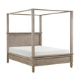 Modern European furniture - Gray Oak Queen Platform Canopy Bed - www.oroa.com