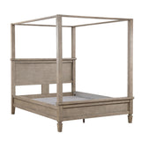 Modern European furniture - Gray Oak Queen Platform Canopy Bed - www.oroa.com