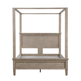 Gray Oak Queen Platform Canopy Bed | OROA