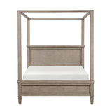Modern European furniture - Gray Oak Queen Platform Canopy Bed - www.oroa.com
