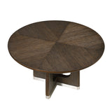 Modern Round Brown Wooden Dining Table | OROA