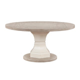 Contemporary Round Light Gray White Dining Table | OROA