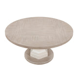 Contemporary Round Light Gray White Dining Table | OROA