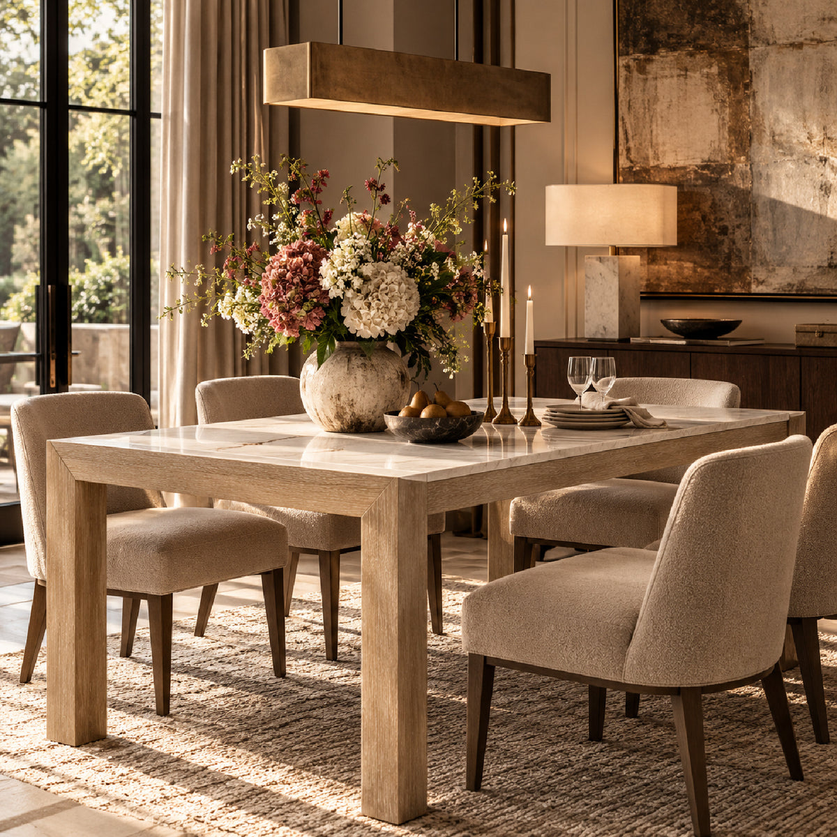 White Marble Dining Table Dining | OROA