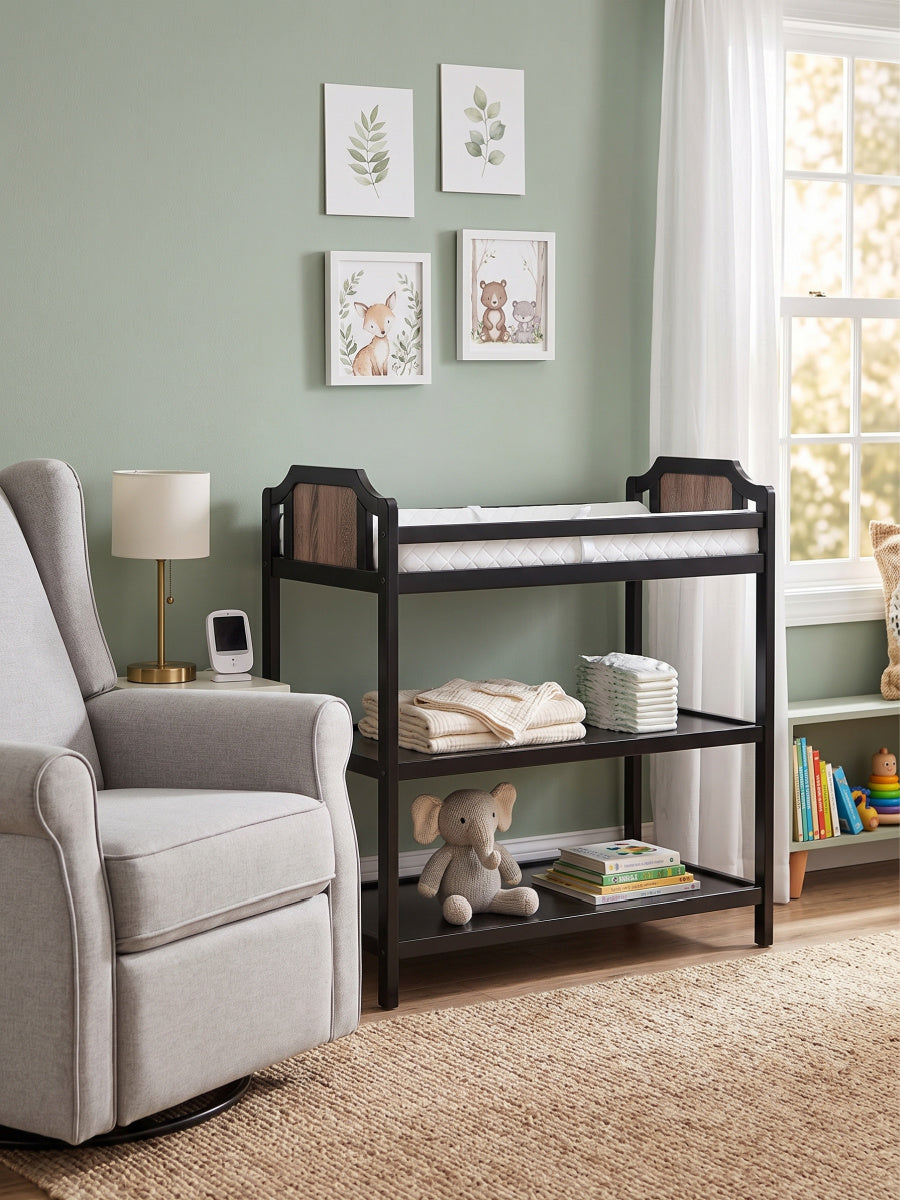 Brees Black Frame Changing Table | OROA Kids
