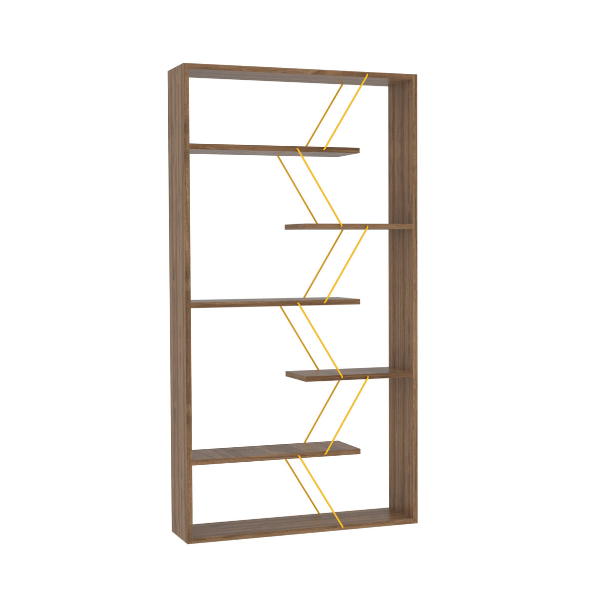 Industrial 6-Shelf Open Back Etagere Bookcase | OROA
