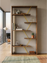 Industrial 6-Shelf Open Back Etagere Bookcase | OROA