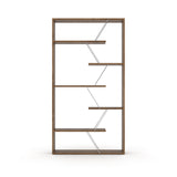 Industrial Walnut 6-Shelf Open Back Etagere Bookcase | OROA