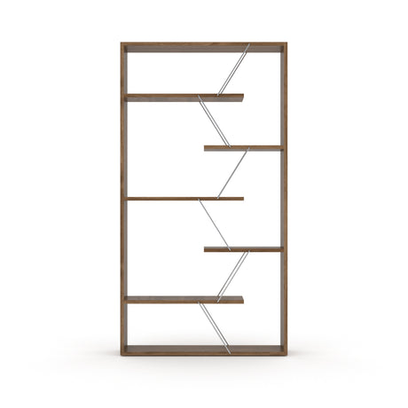 Modern European furniture - Industrial Walnut 6-Shelf Open Back Etagere Bookcase  - www.oroa.com