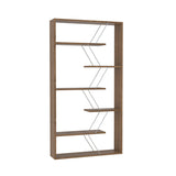 Industrial Walnut 6-Shelf Open Back Etagere Bookcase | OROA
