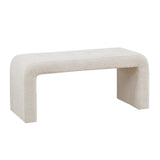 Modern European furniture - Cream Boucle Waterfall Bench - www.oroa.com