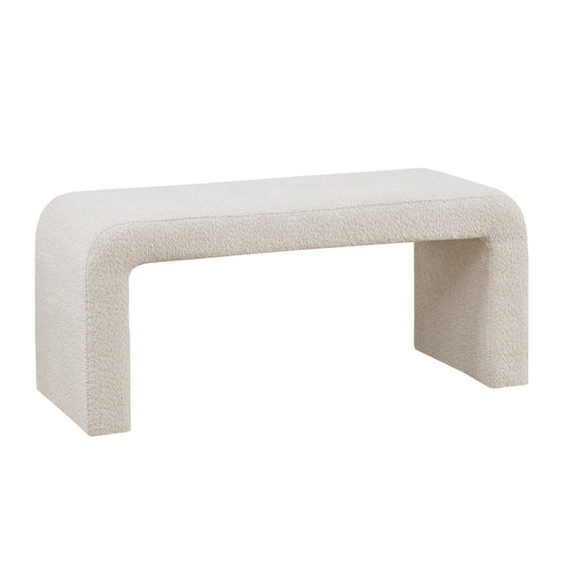 Modern European furniture - Cream Boucle Waterfall Bench - www.oroa.com