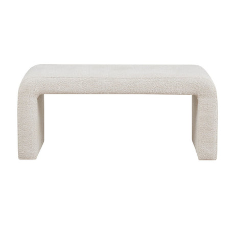 Modern European furniture - Cream Boucle Waterfall Bench - www.oroa.com
