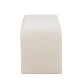 Modern European furniture - Cream Boucle Waterfall Bench - www.oroa.com