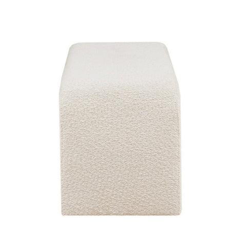Modern European furniture - Cream Boucle Waterfall Bench - www.oroa.com