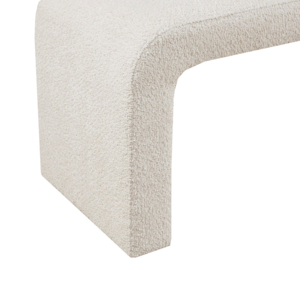 Modern European furniture - Cream Boucle Waterfall Bench - www.oroa.com