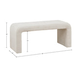 Modern European furniture - Cream Boucle Waterfall Bench - www.oroa.com