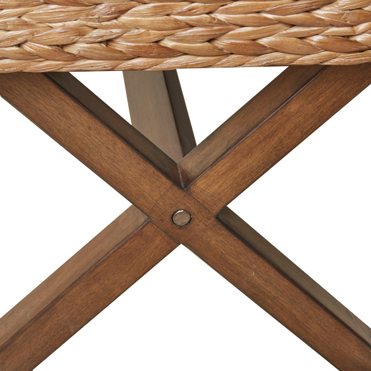 Water Hyacinth Seat Mahogany Base Bench | OROA