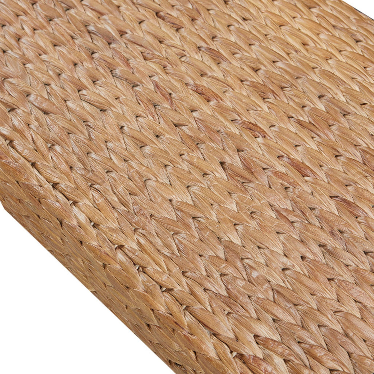 Water Hyacinth Seat Mahogany Base Bench | OROA