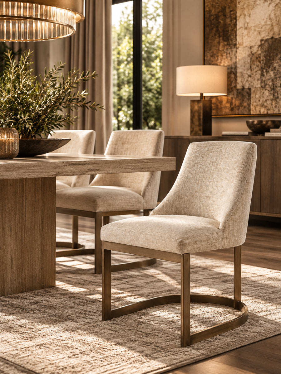 Gold Frame Dining Chairs (2) | OROA