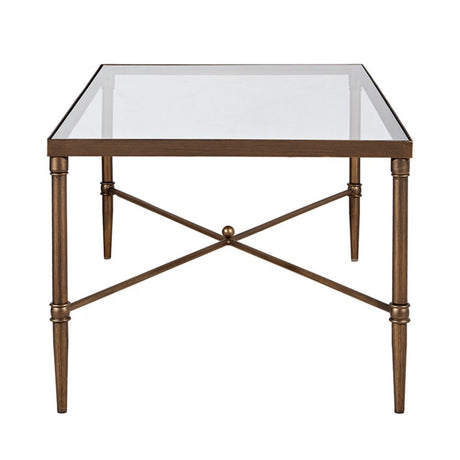 Modern European furniture - Bronze Metal Rectangle Coffee Table - www.oroa.com