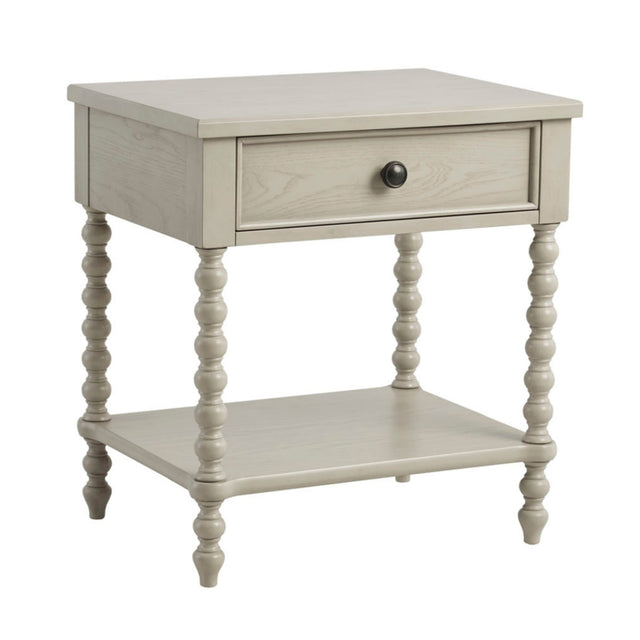 Modern European furniture - Antique Cream Solid Wood Nightstand - www.oroa.com