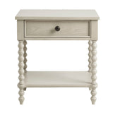 Modern European furniture - Antique Cream Solid Wood Nightstand - www.oroa.com