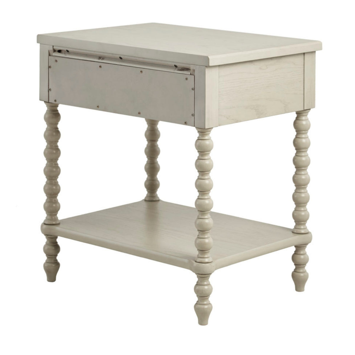 Modern European furniture - Antique Cream Solid Wood Nightstand - www.oroa.com