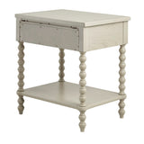 Modern European furniture - Antique Cream Solid Wood Nightstand - www.oroa.com