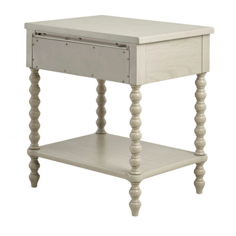 Modern European furniture - Antique Cream Solid Wood Nightstand - www.oroa.com
