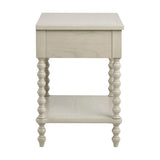 Modern European furniture - Antique Cream Solid Wood Nightstand - www.oroa.com