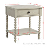 Modern European furniture - Antique Cream Solid Wood Nightstand - www.oroa.com