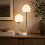 2-Light Globe Metal Table Lamp | OROA