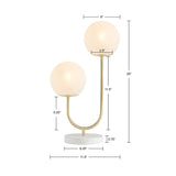 2-Light Globe Metal Table Lamp | OROA