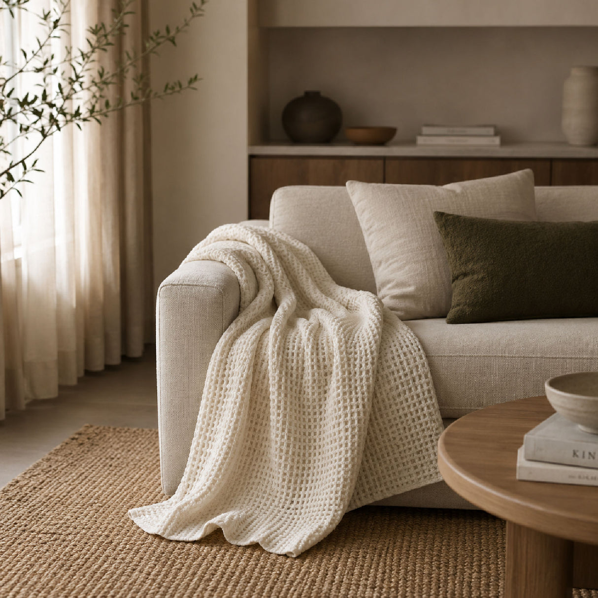 Ivory Cotton Blanket | OROA