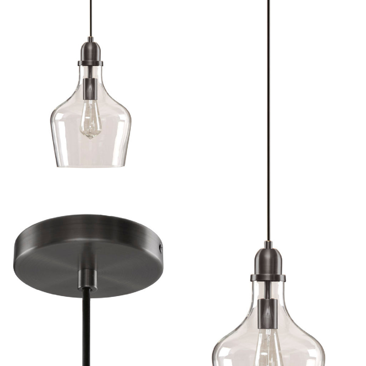 Bell Shaped Clear Glass Pendant | OROA