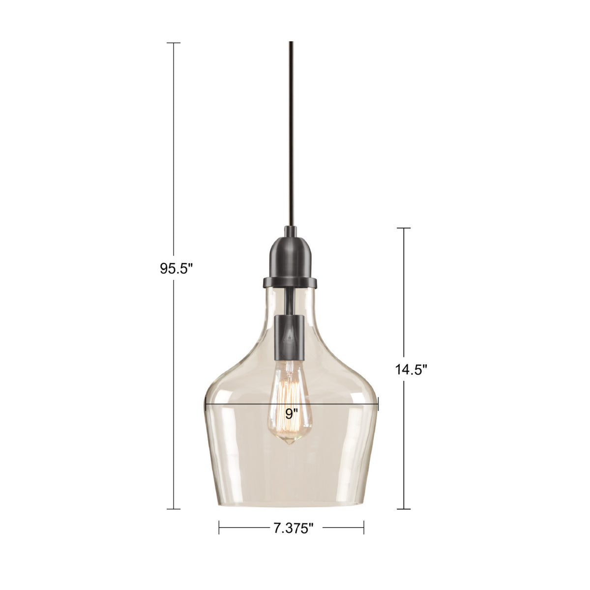 Bell Shaped Clear Glass Pendant | OROA