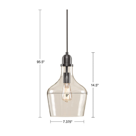 Bell Shaped Clear Glass Pendant | OROA
