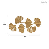 Gold Metal Ginkgo Leaf Wall Decor | OROA