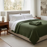Green Cotton Blanket | OROA